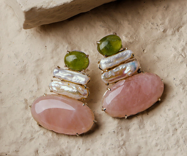 Dahlia: A handcrafted Earrings featuring nan and hues of nan.