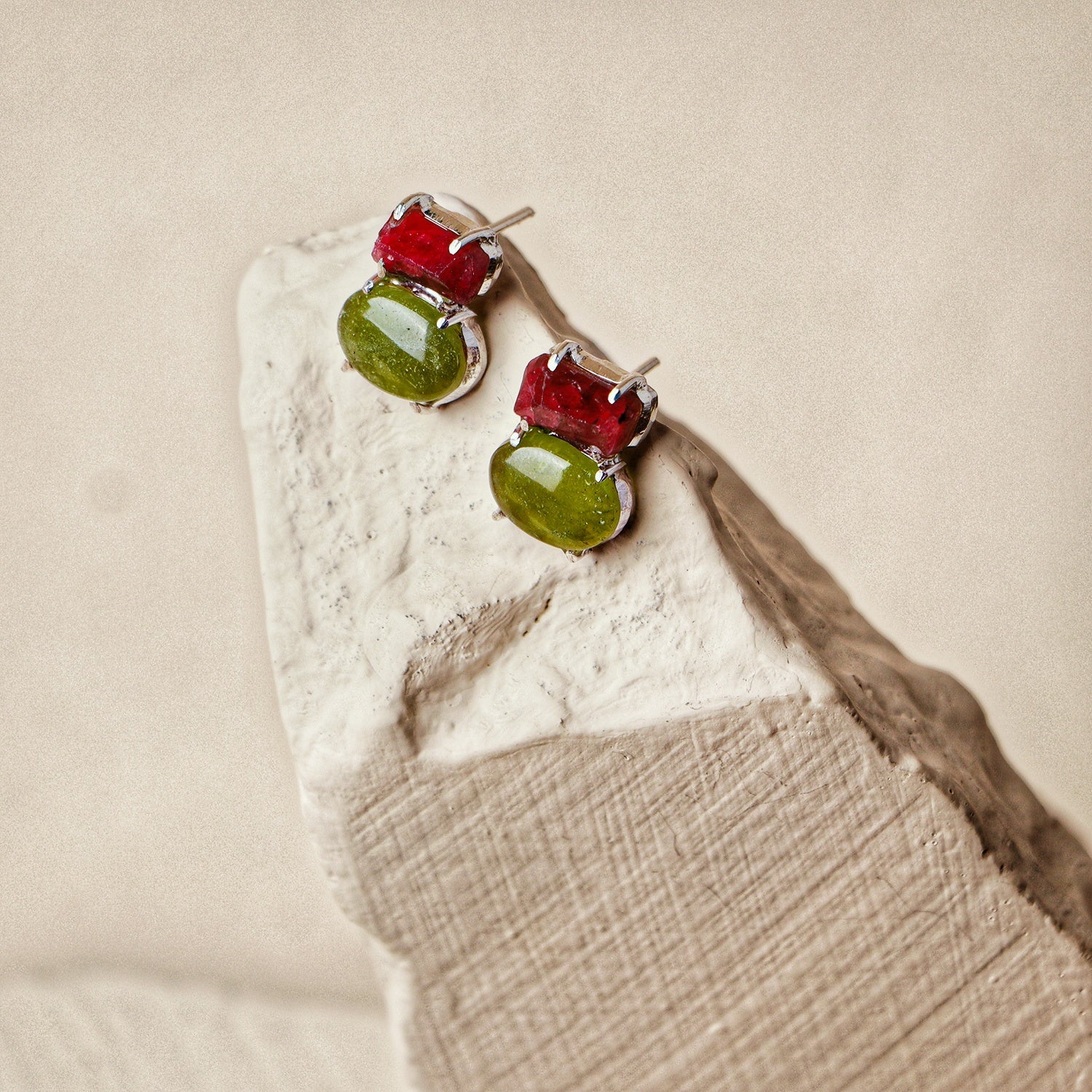 Clarkia: A handcrafted Earrings featuring nan and hues of nan.