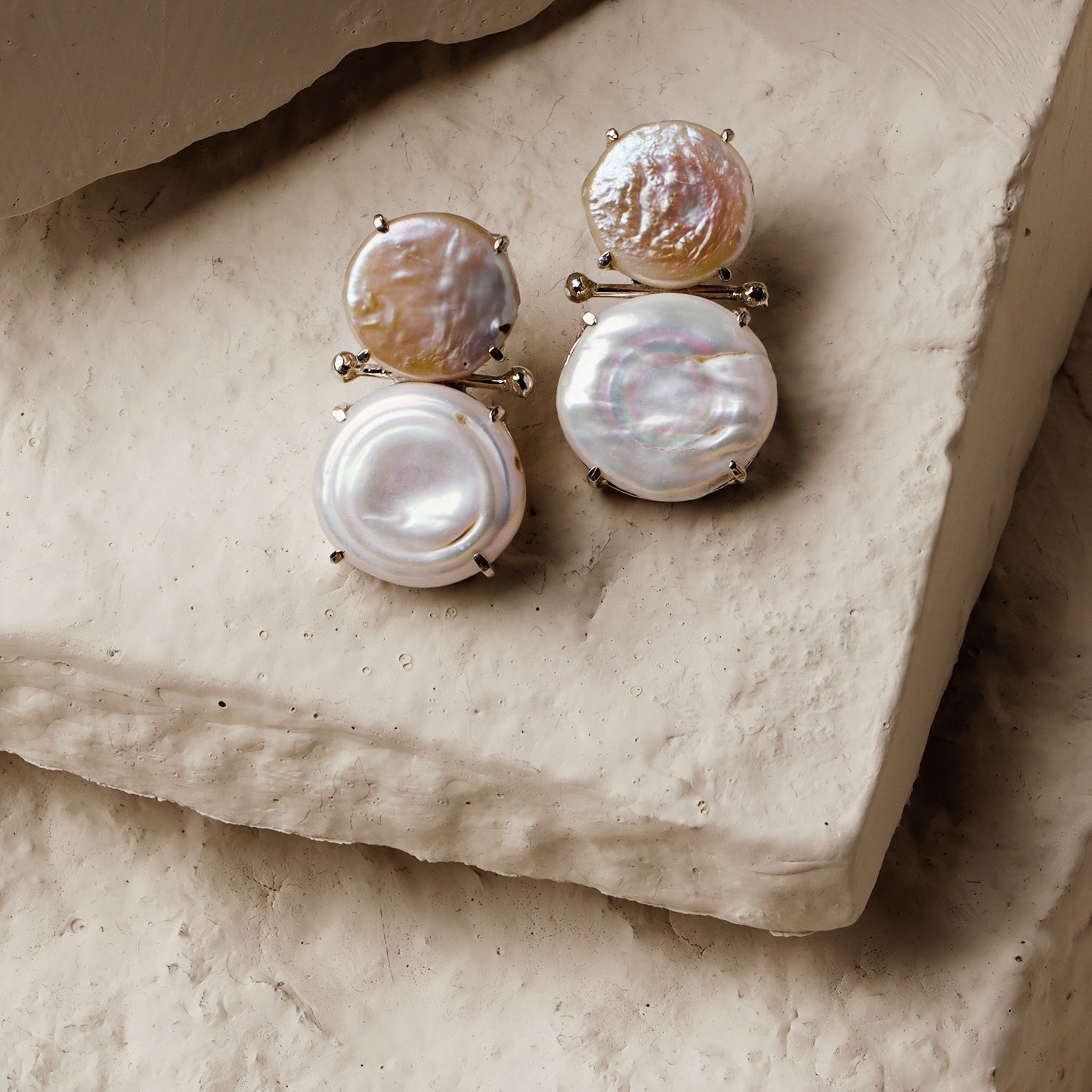 Moon: A handcrafted Earrings featuring nan and hues of nan.