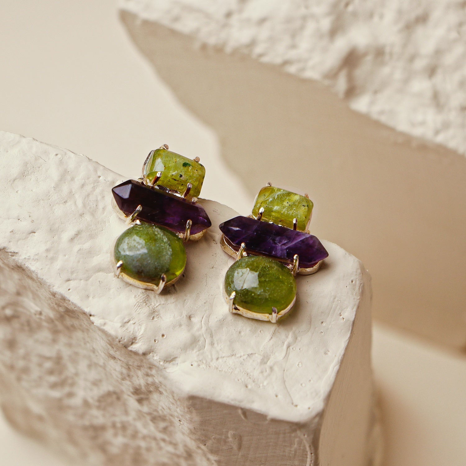 Diascia: A handcrafted Earrings featuring nan and hues of nan.