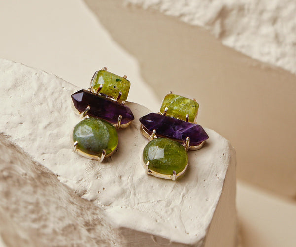 Diascia: A handcrafted Earrings featuring nan and hues of nan.
