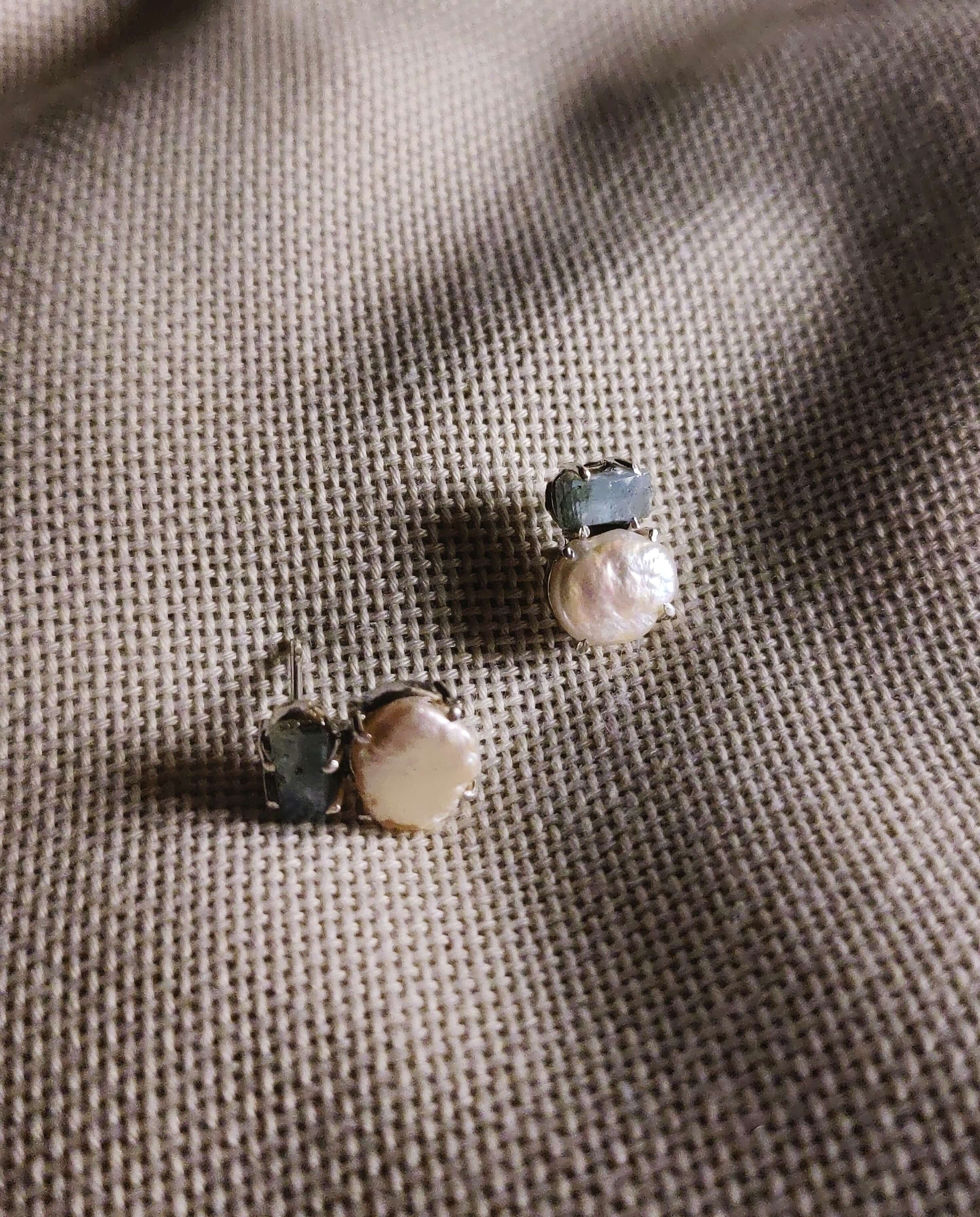 Blue star: A handcrafted Earrings featuring nan and hues of nan.