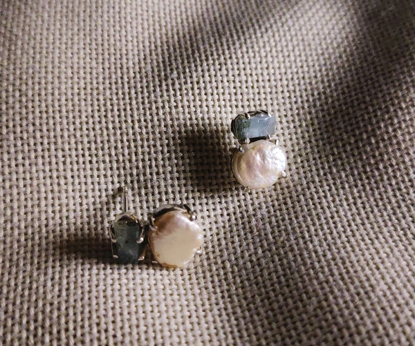 Blue star: A handcrafted Earrings featuring nan and hues of nan.