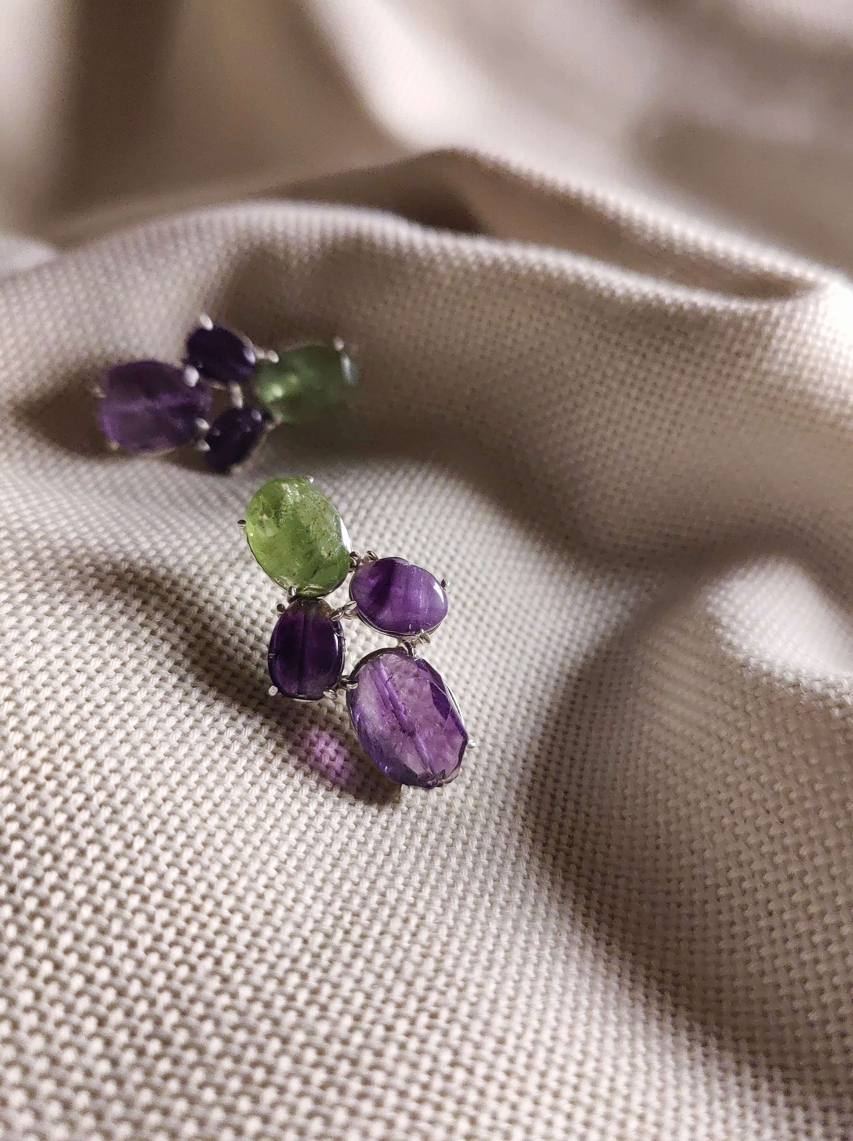 Purple passion: A handcrafted Earrings featuring nan and hues of nan.
