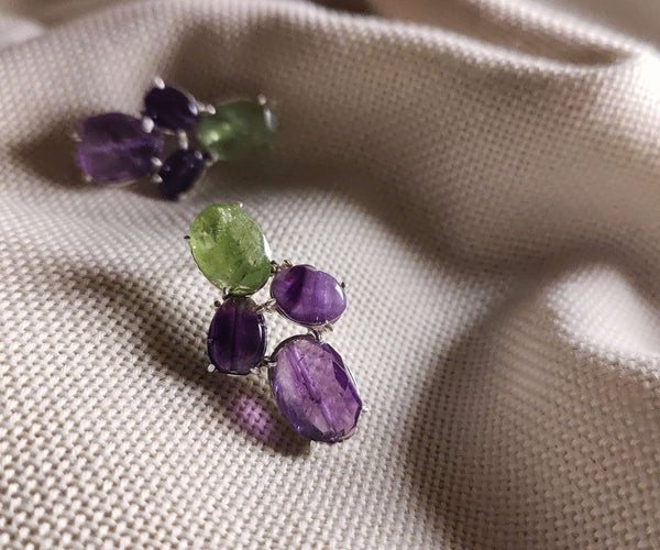 Purple passion: A handcrafted Earrings featuring nan and hues of nan.