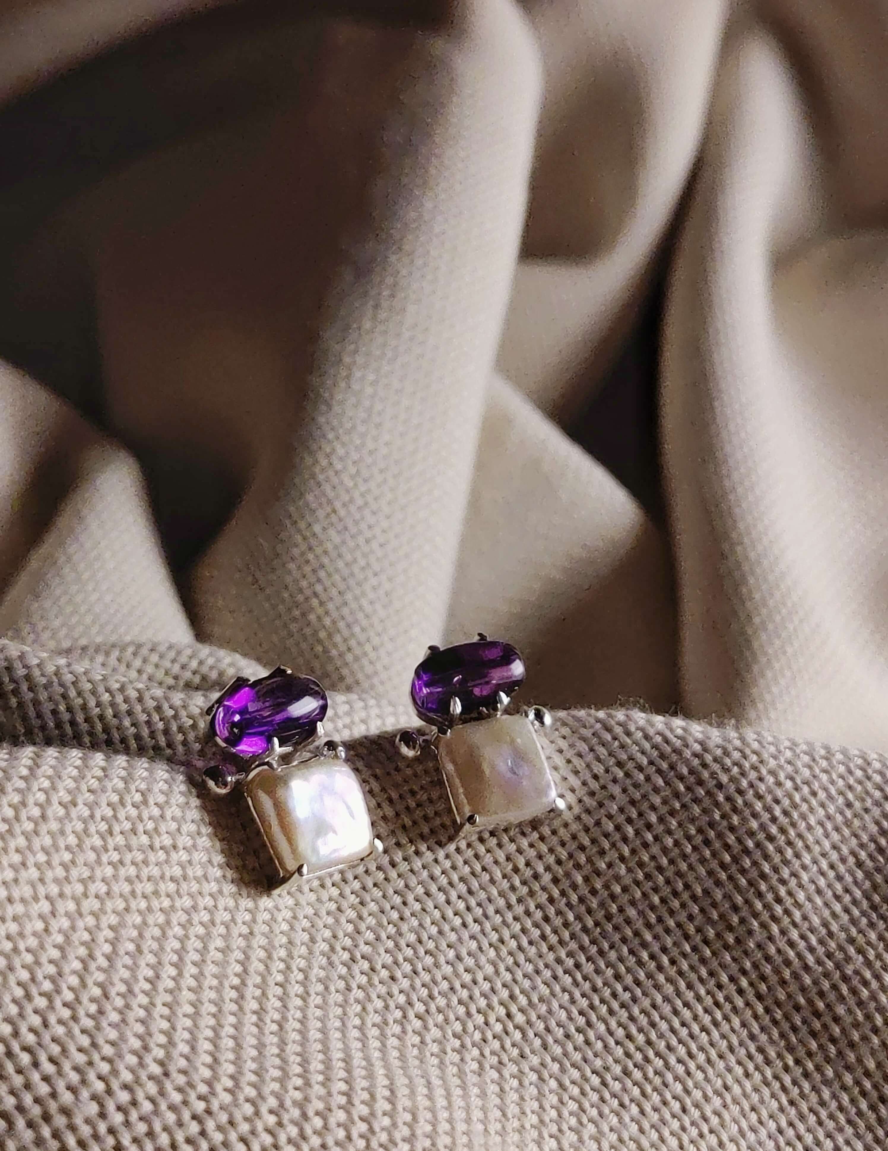Crocus: A handcrafted Earrings featuring nan and hues of nan.