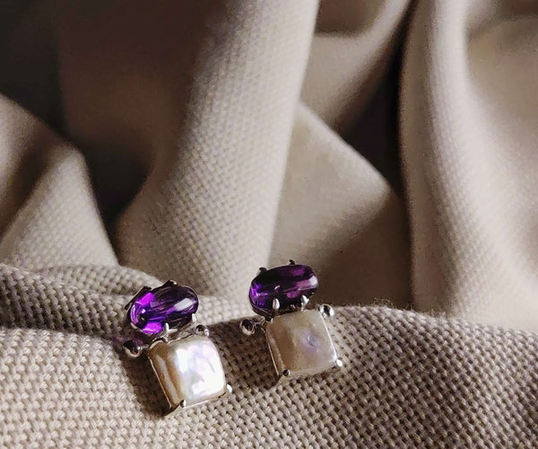 Crocus: A handcrafted Earrings featuring nan and hues of nan.