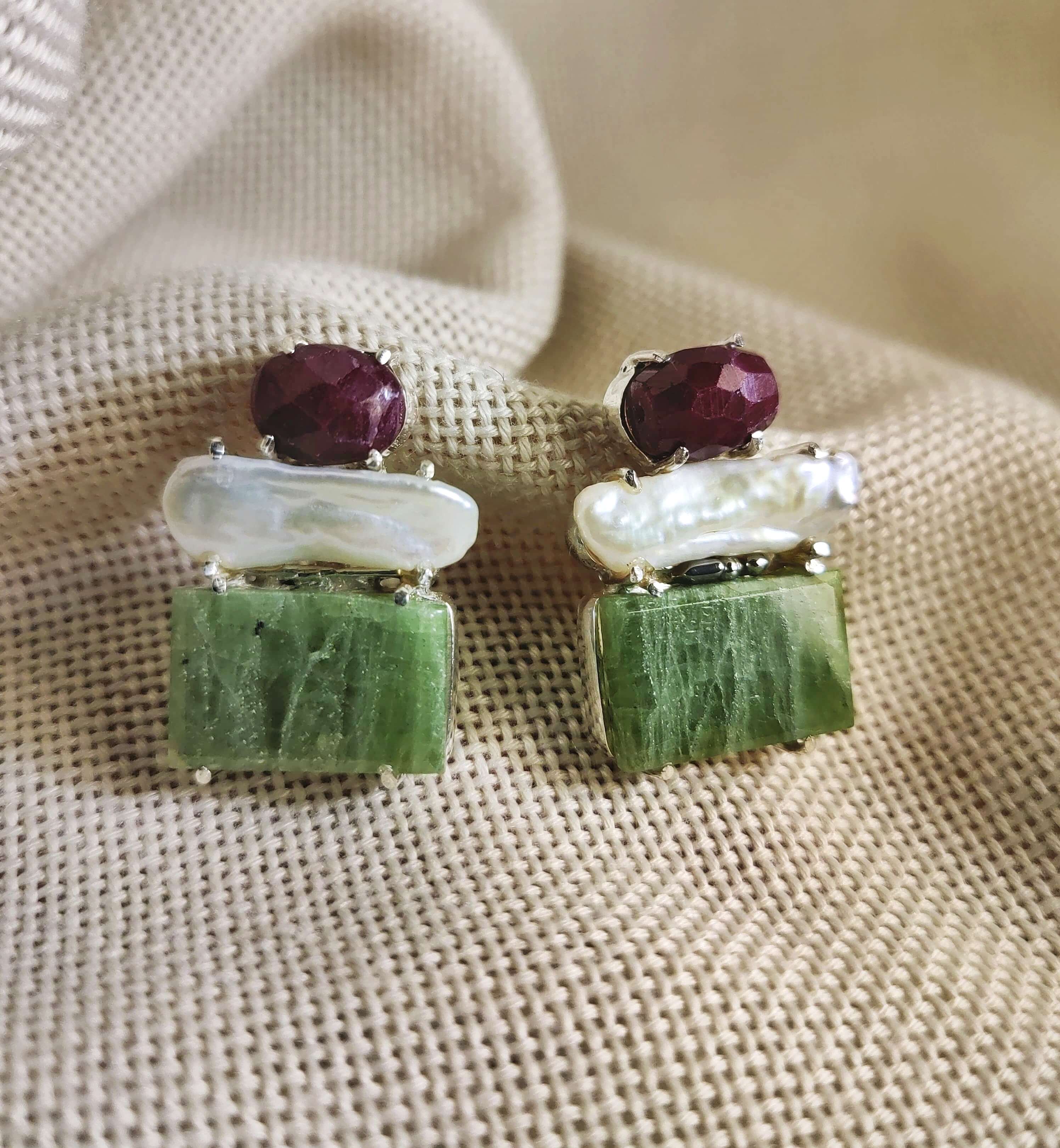 Cone flower: A handcrafted Earrings featuring nan and hues of nan.