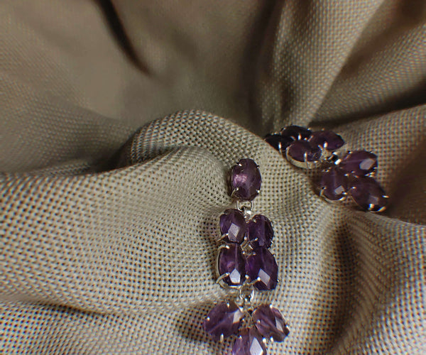 Petunia: A handcrafted Earrings featuring Amethyst and hues of Purple.