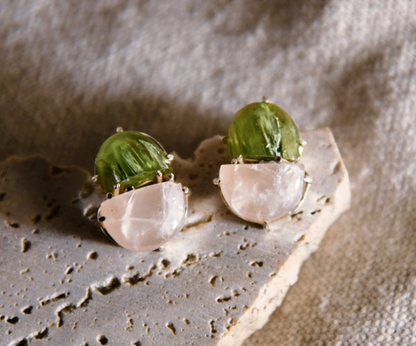 Kerrai: A handcrafted Earrings featuring Citrine  Zirconia and hues of White Yellow.