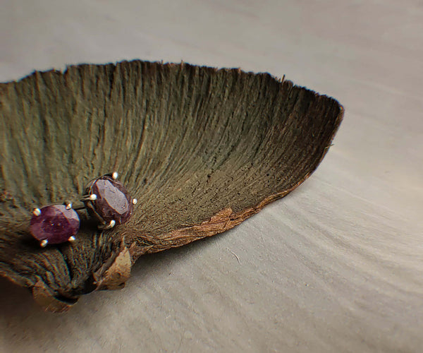 Eleanor: A handcrafted Earrings featuring Ruby and hues of Red.