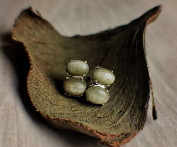 Olive you: A handcrafted Earrings featuring Serpentine and hues of Green.
