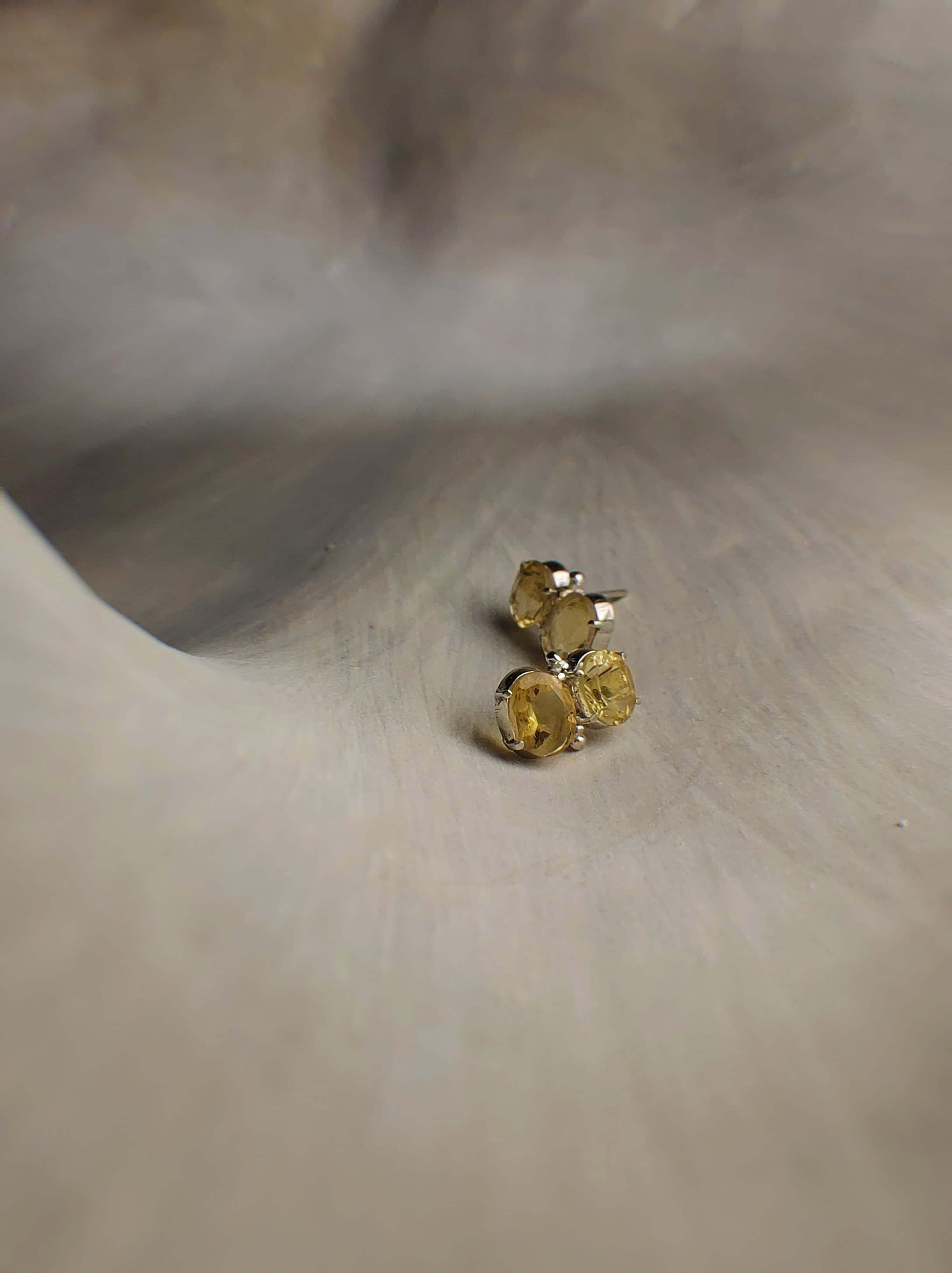 Dragon fly: A handcrafted Earrings featuring Citrine and hues of Yellow.