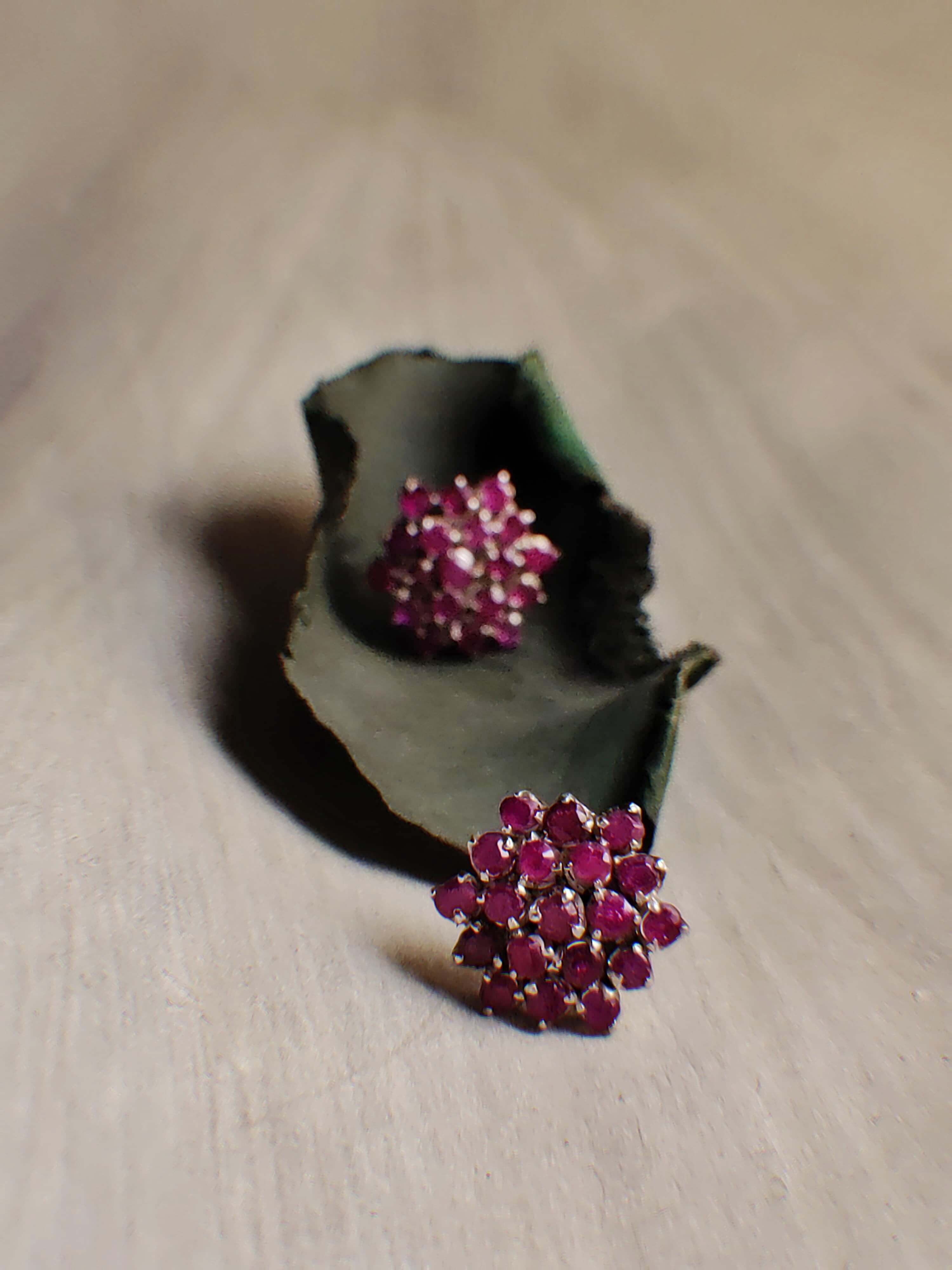 Daydreams: A handcrafted Earrings featuring Ruby and hues of Red Pink.
