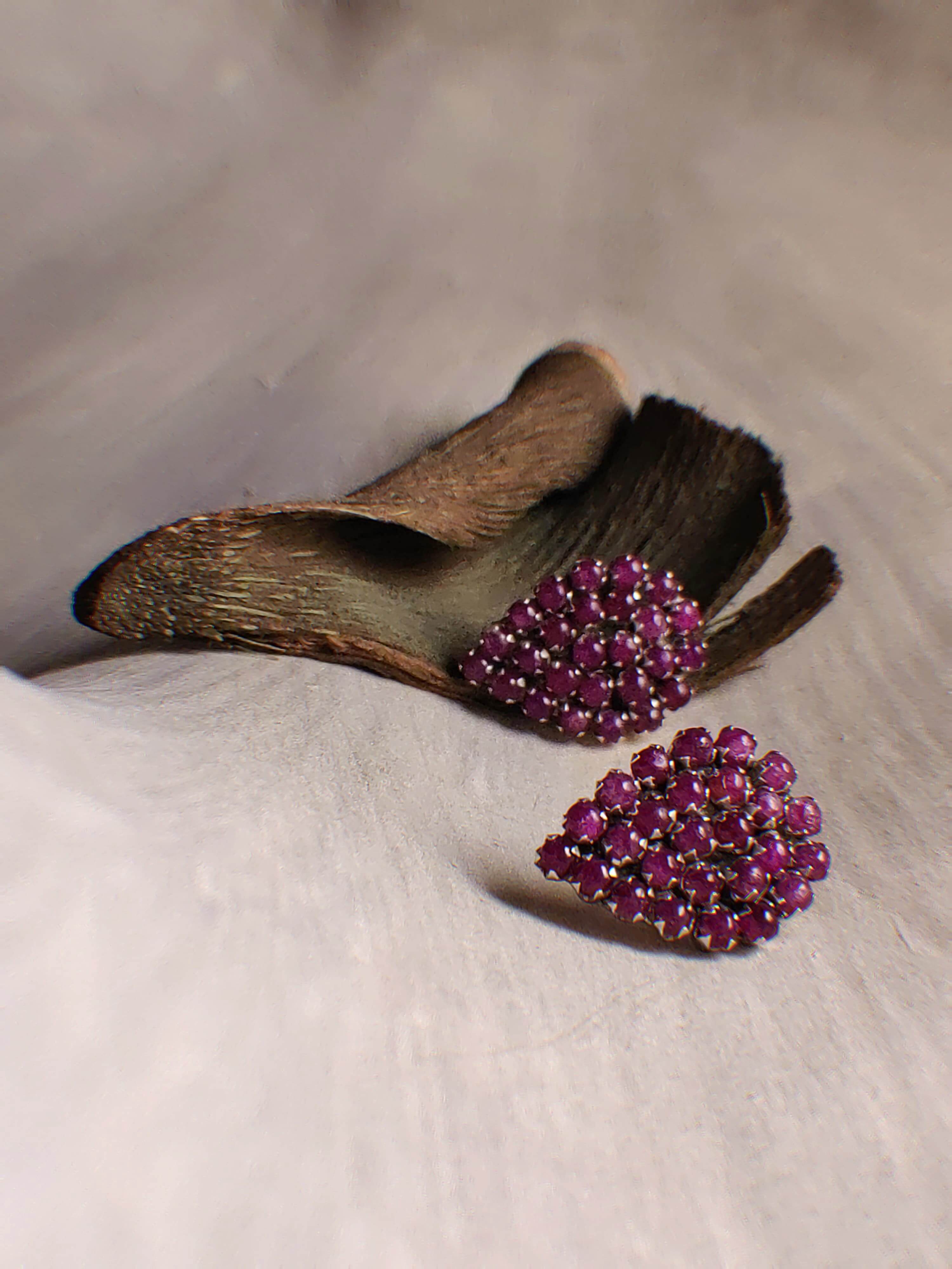 Aaira earrings featuring Ruby, in Red, Pink tones by Repeat.pk.