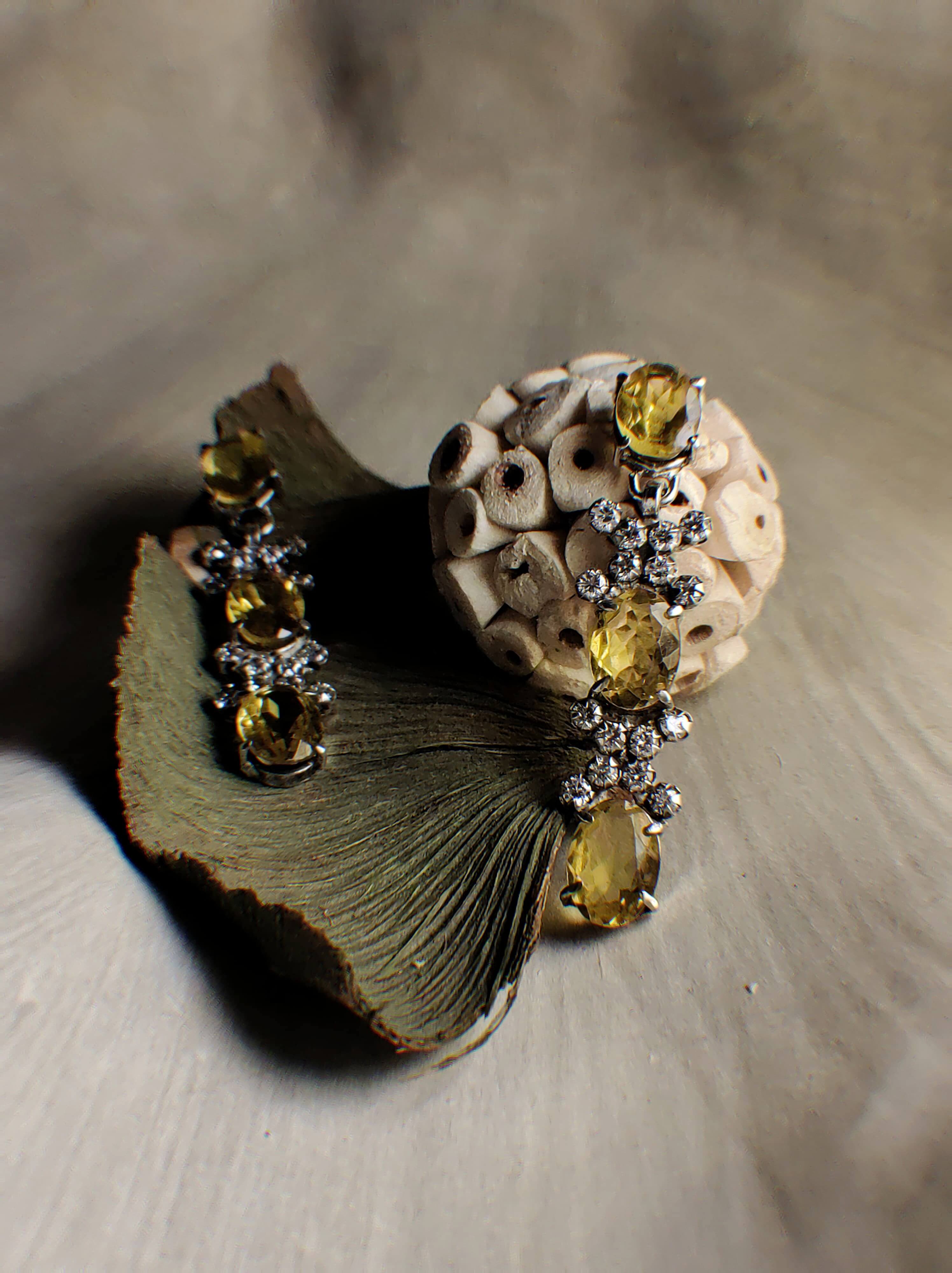 Sunset Blush: A handcrafted Earrings featuring Citrine  Zirconia and hues of White Yellow.