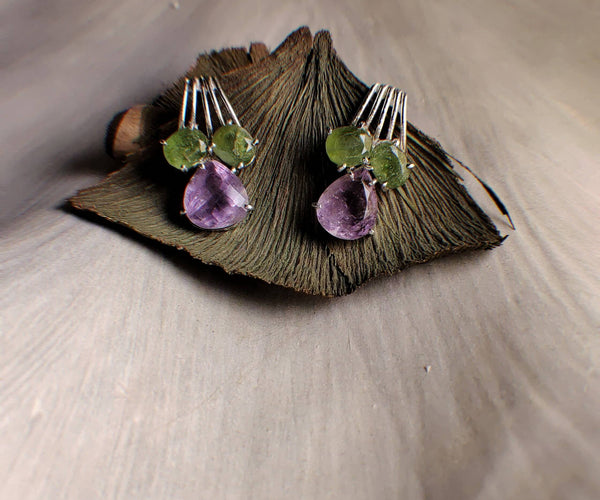 Zeya: A handcrafted Earrings featuring Opal Sapphire and hues of White Blue.