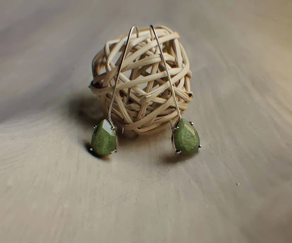 Green Bloom: A handcrafted Earrings featuring Peridot and hues of Green.