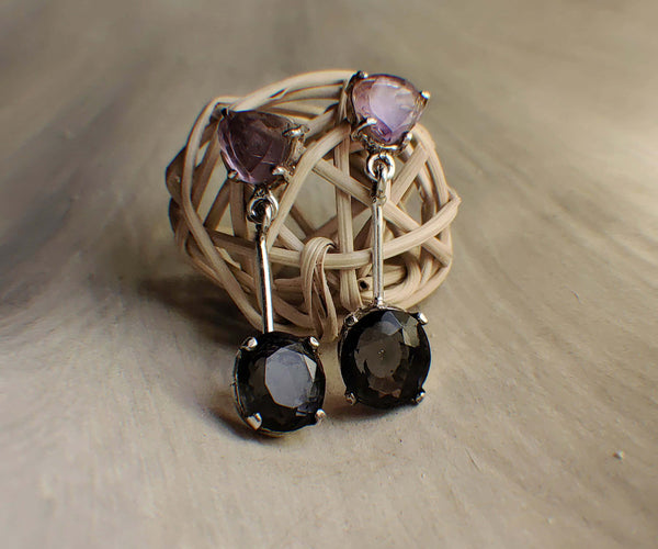 Plum: A handcrafted Earrings featuring Amethyst and hues of Purple.