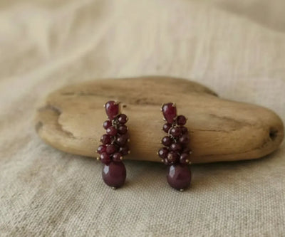 Beautiful Sanam studs set with Ruby in red.
